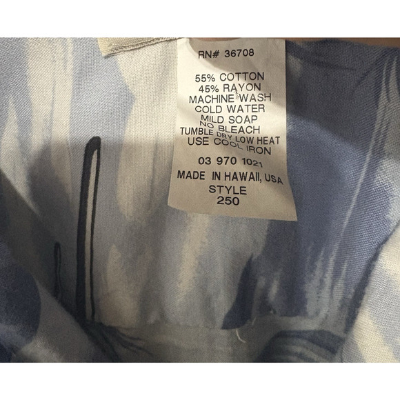 Kalaheo Shirt Mens 2XL Blue WWII Fighter Planes Military Made in USA Vtg - Picture 5 of 7